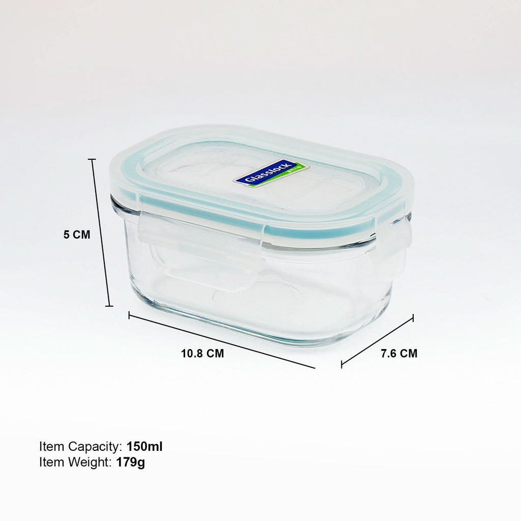 Glasslock Classic Airtight Tempered Food Container, Microwave Safe