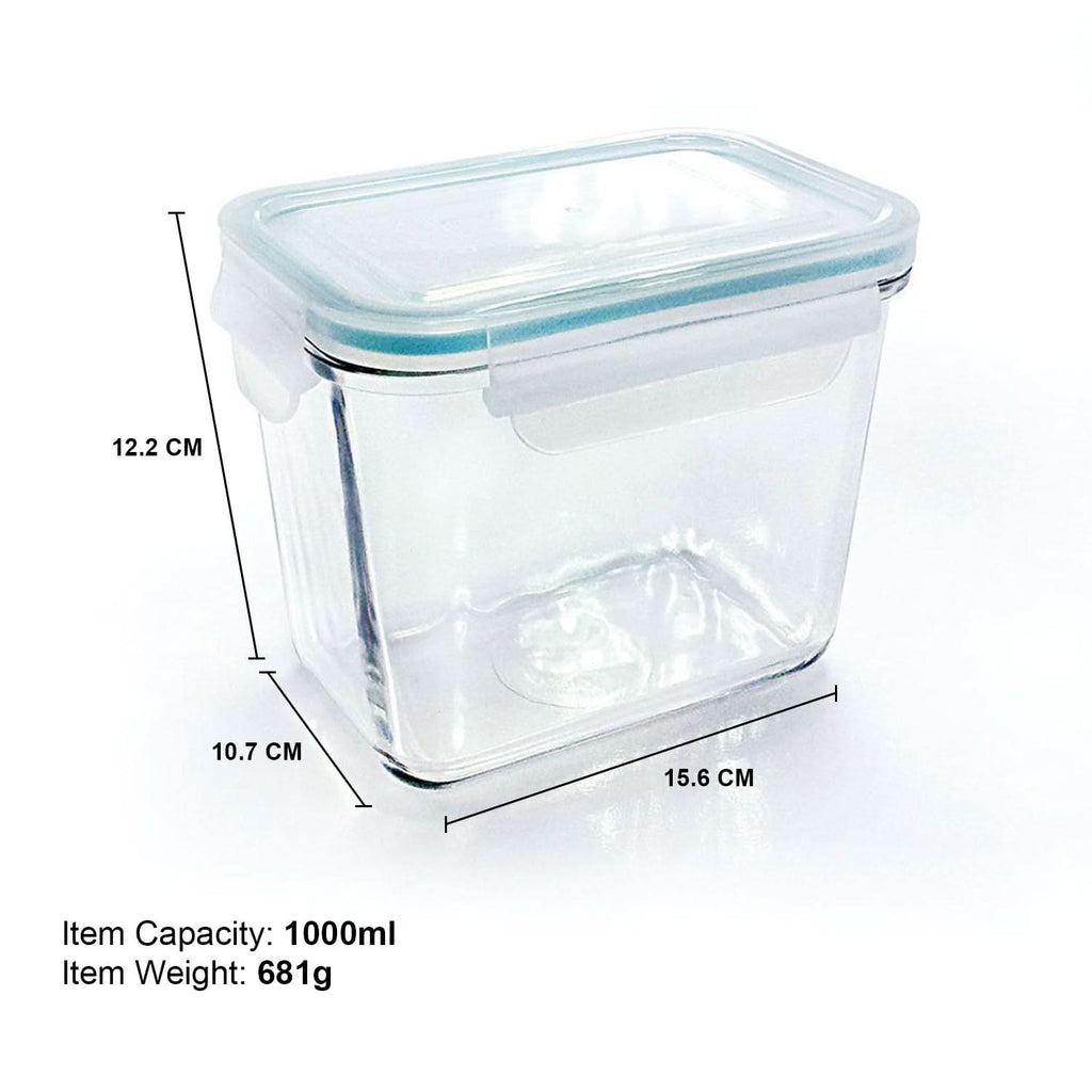 Glasslock Classic Airtight Tempered Food Container, Microwave Safe
