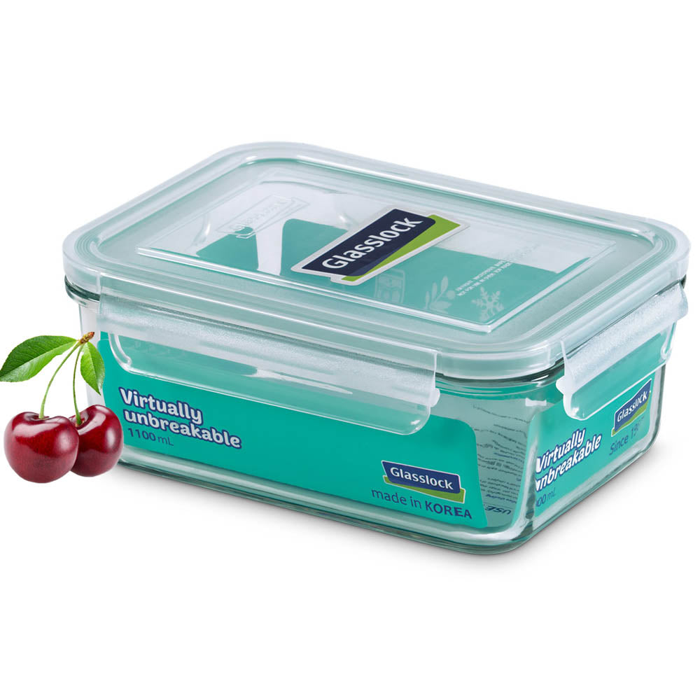 Glasslock Classic Airtight Tempered Food Container, Microwave Safe