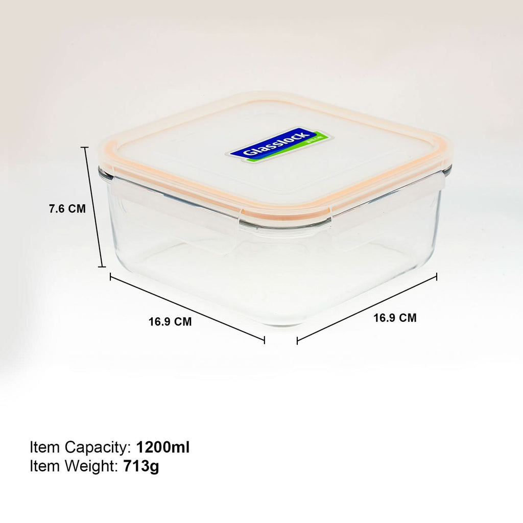 Glasslock Classic Airtight Tempered Food Container, Microwave Safe