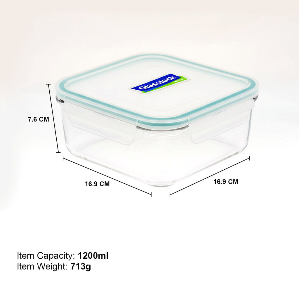 Glasslock Classic Airtight Tempered Food Container, Microwave Safe