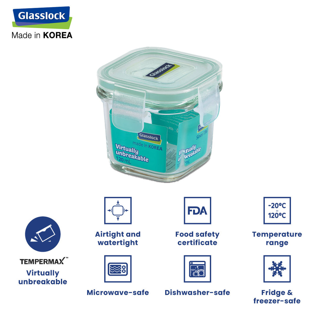 Glasslock Classic Airtight Tempered Food Container, Microwave Safe