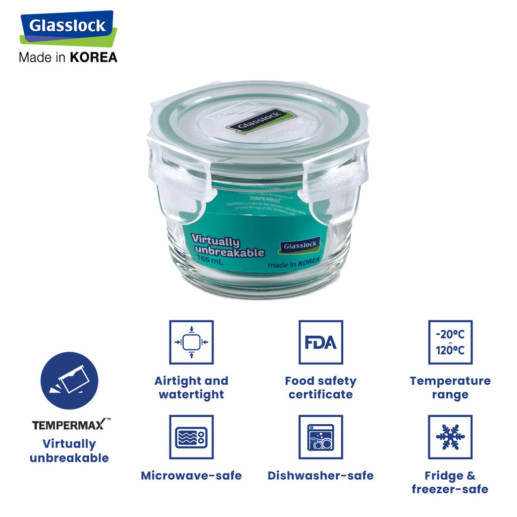 Glasslock Classic Airtight Tempered Food Container, Microwave Safe