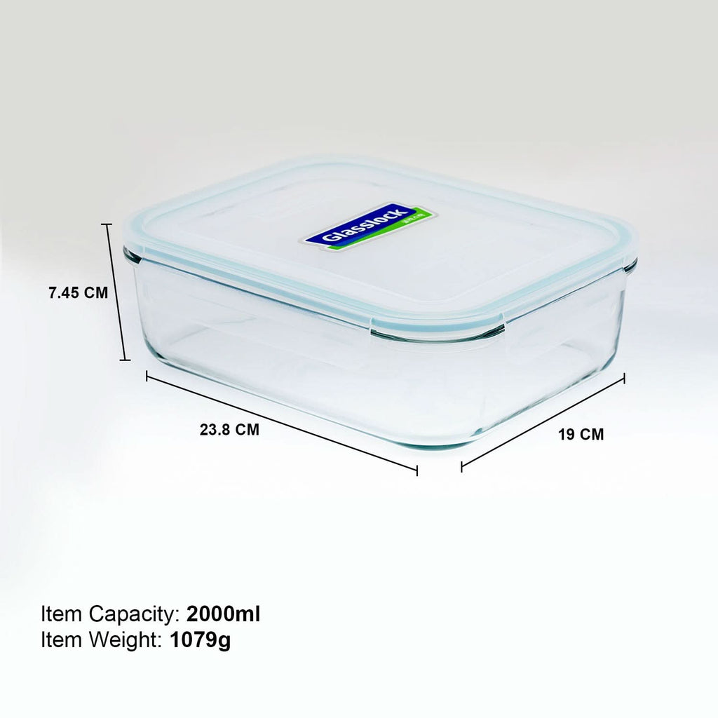 Glasslock Classic Airtight Tempered Food Container, Microwave Safe