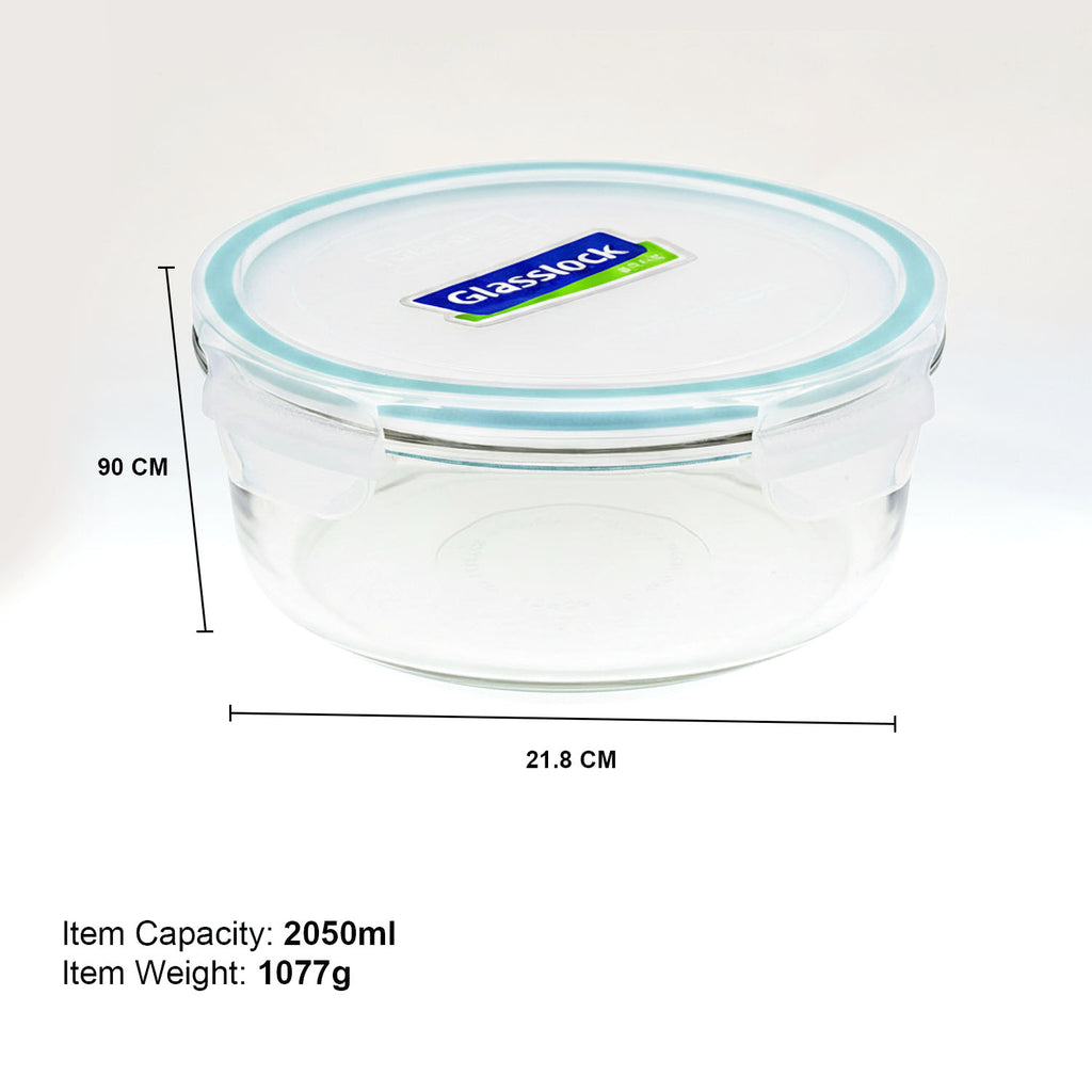 Glasslock Classic Airtight Tempered Food Container, Microwave Safe