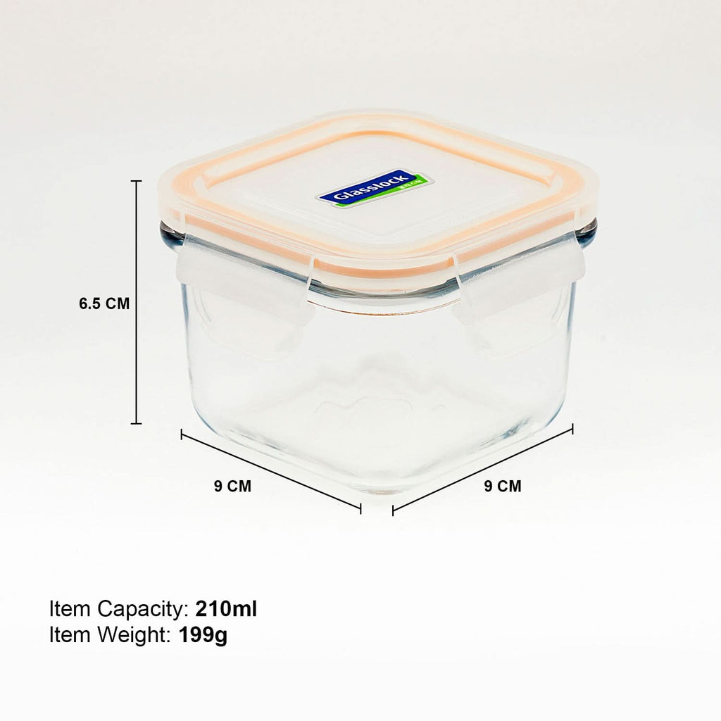 Glasslock Classic Airtight Tempered Food Container, Microwave Safe