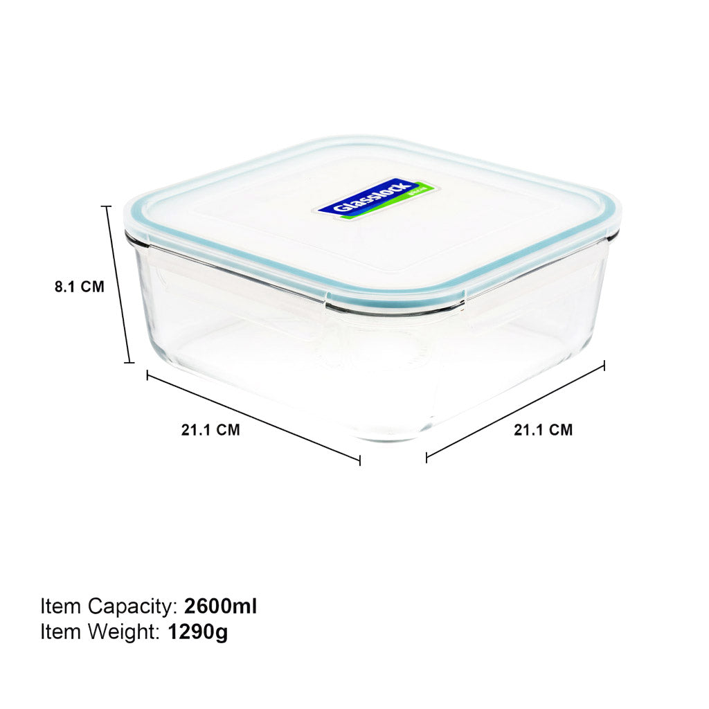 Glasslock Classic Airtight Tempered Food Container, Microwave Safe