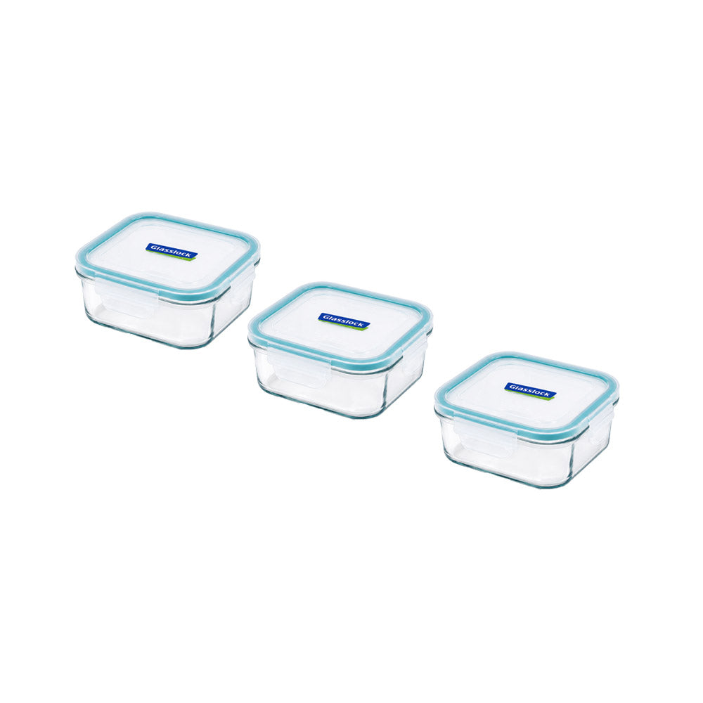 Glasslock Airtight Tempered Food Container, Microwave Safe, Square, Gift Set