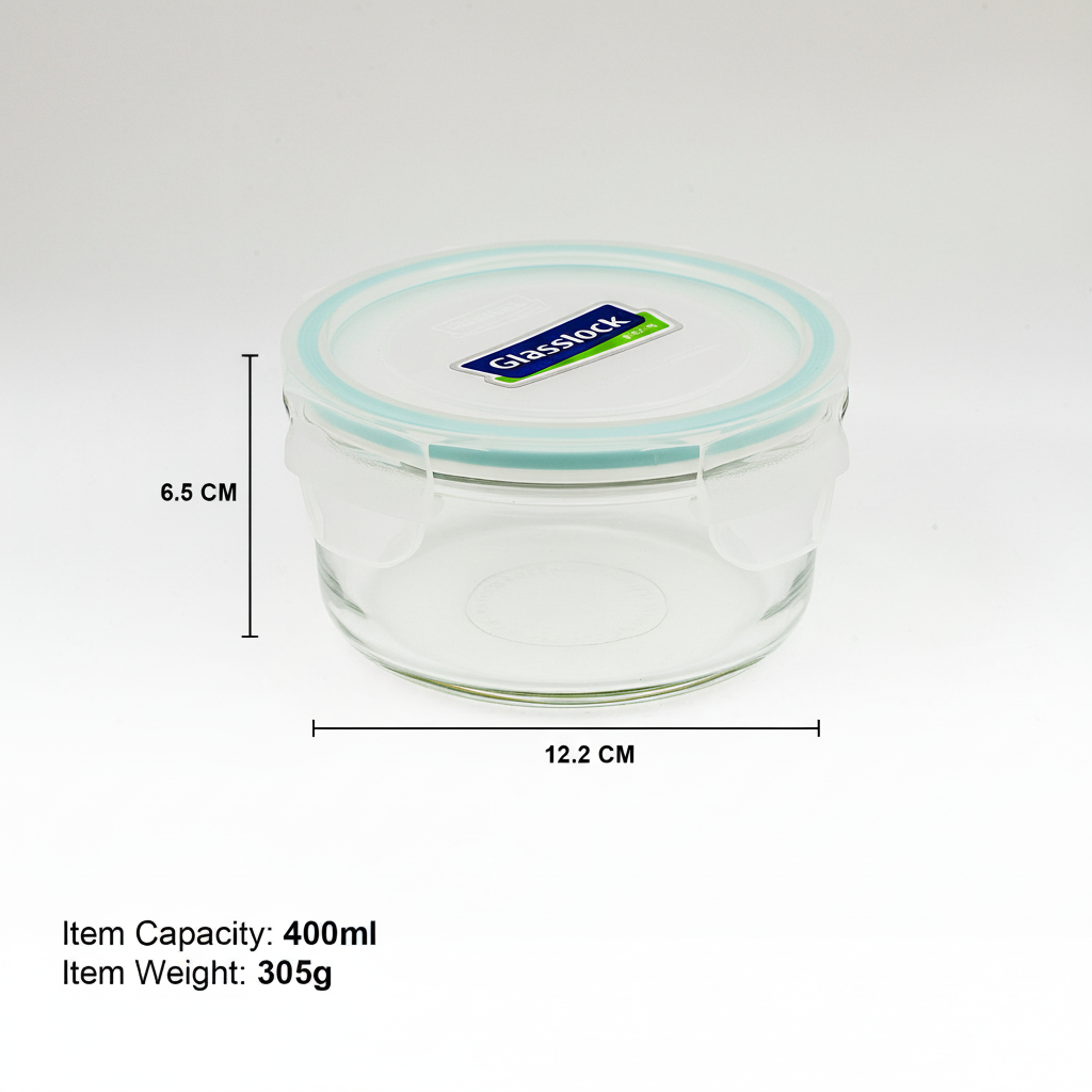 Glasslock Airtight Tempered Lunch Set, Microwave Safe, with Bag