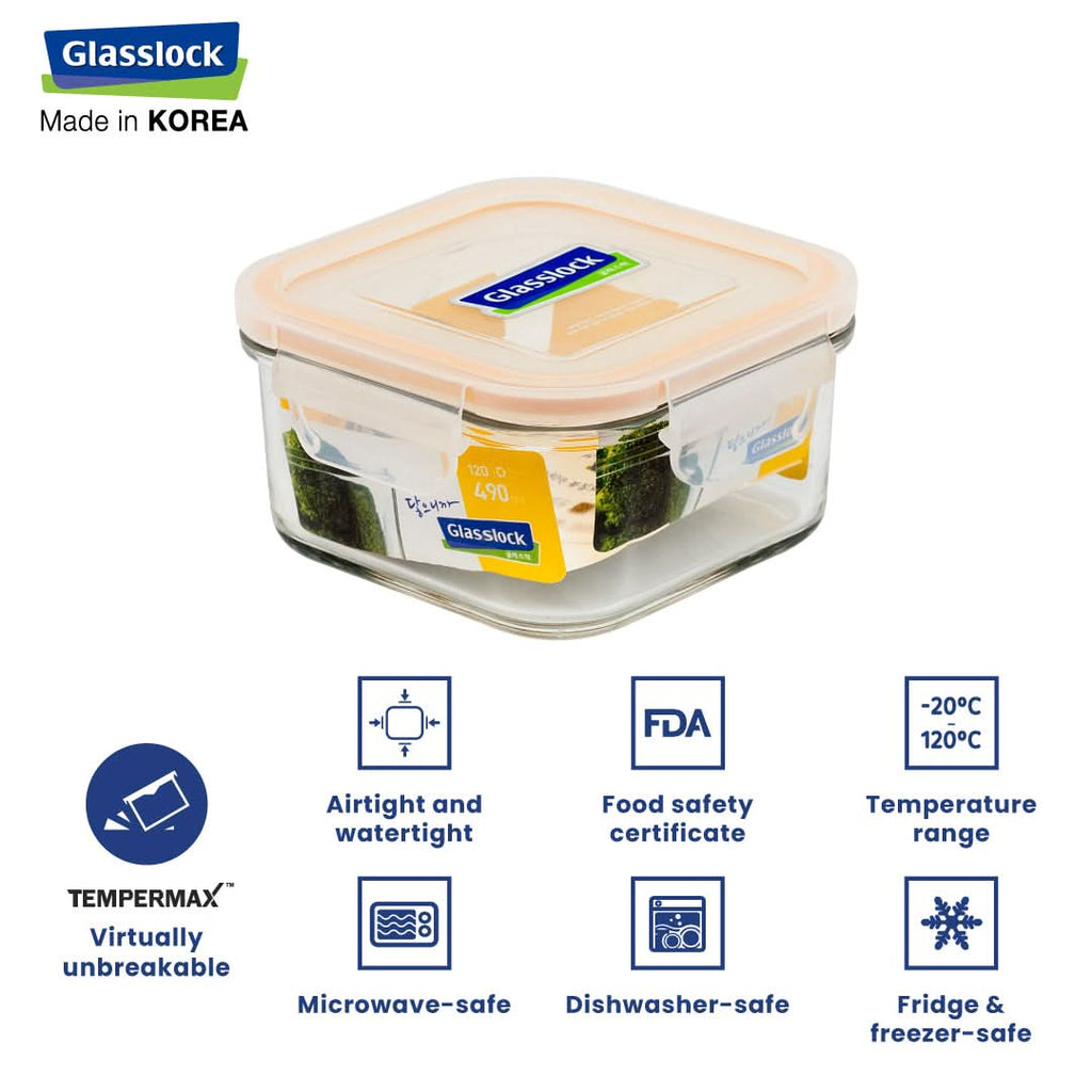 Glasslock Classic Airtight Tempered Food Container, Microwave Safe