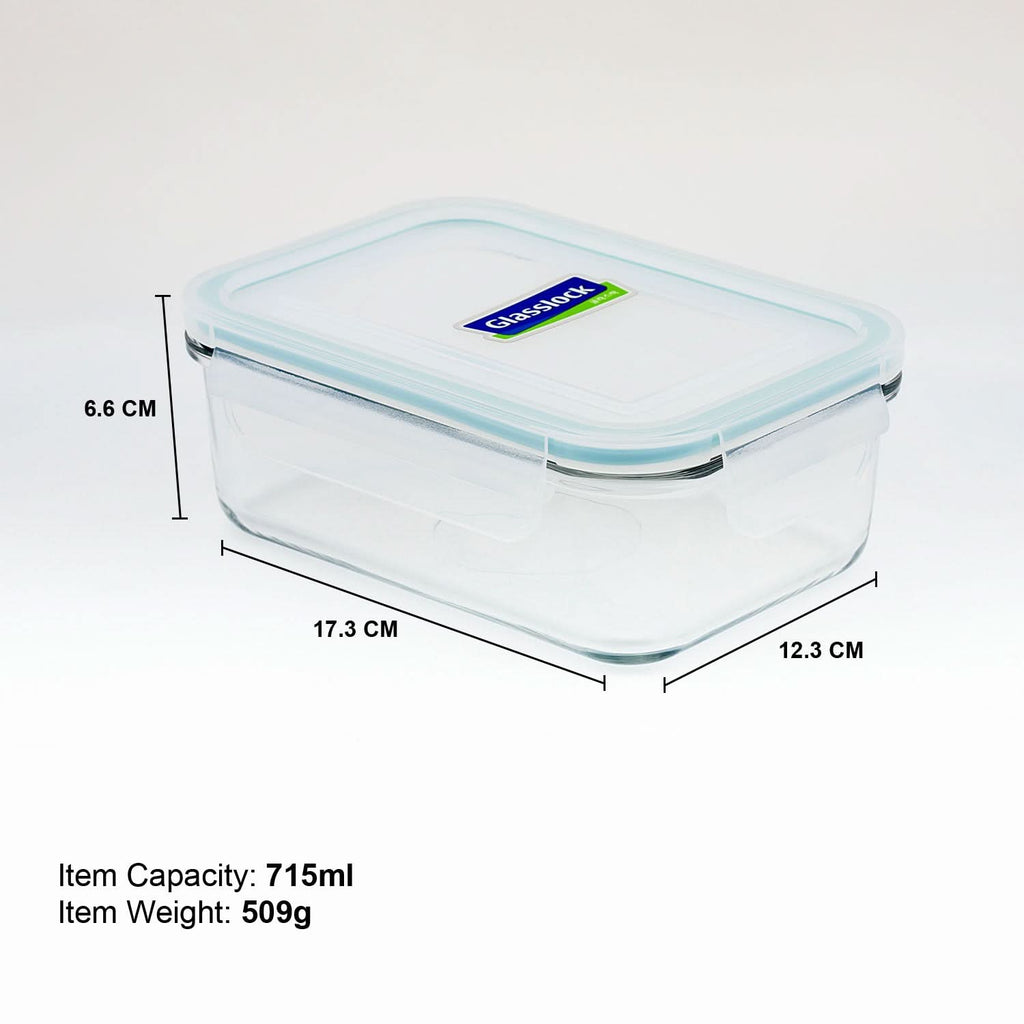 Glasslock Classic Airtight Tempered Food Container, Microwave Safe