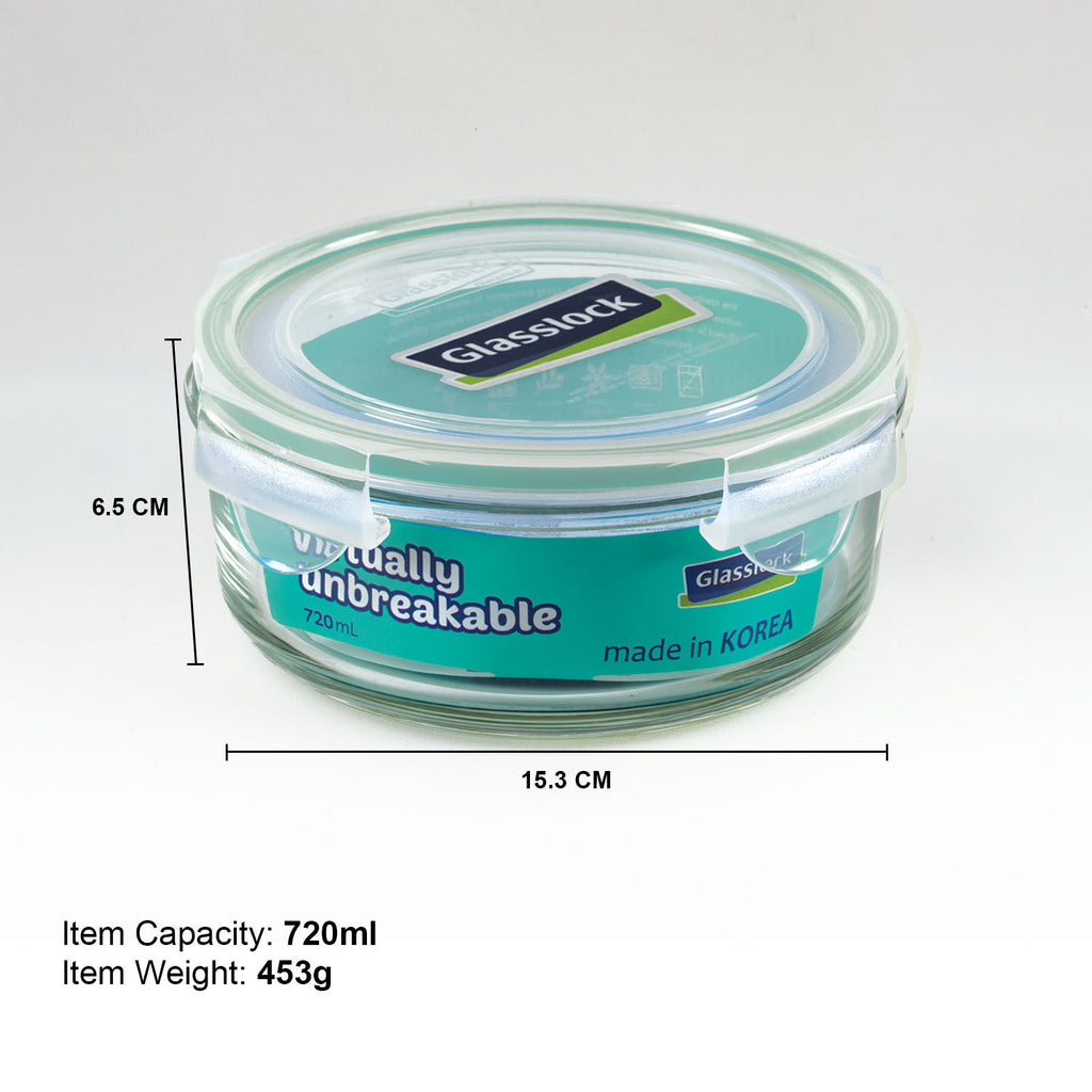 Glasslock Classic Airtight Tempered Food Container, Microwave Safe