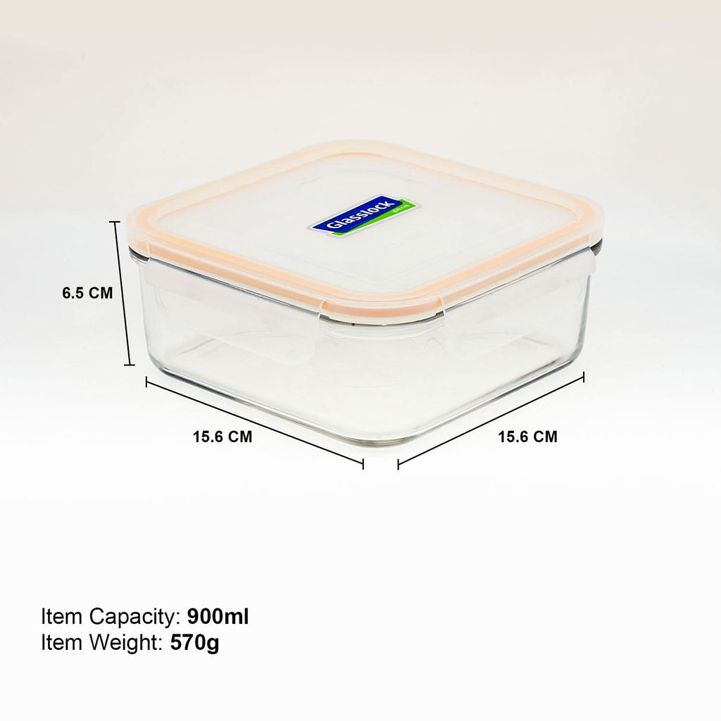Glasslock Classic Airtight Tempered Food Container, Microwave Safe