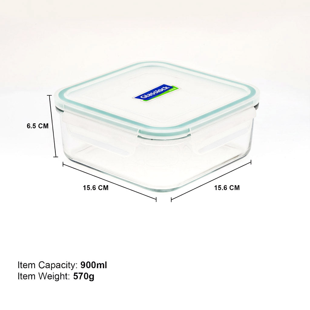 Glasslock Classic Airtight Tempered Food Container, Microwave Safe