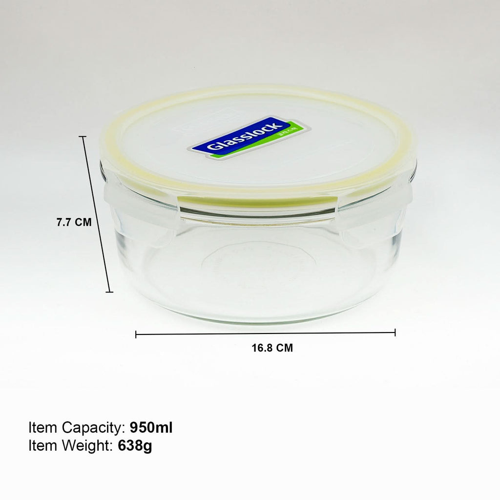 Glasslock Classic Airtight Tempered Food Container, Microwave Safe