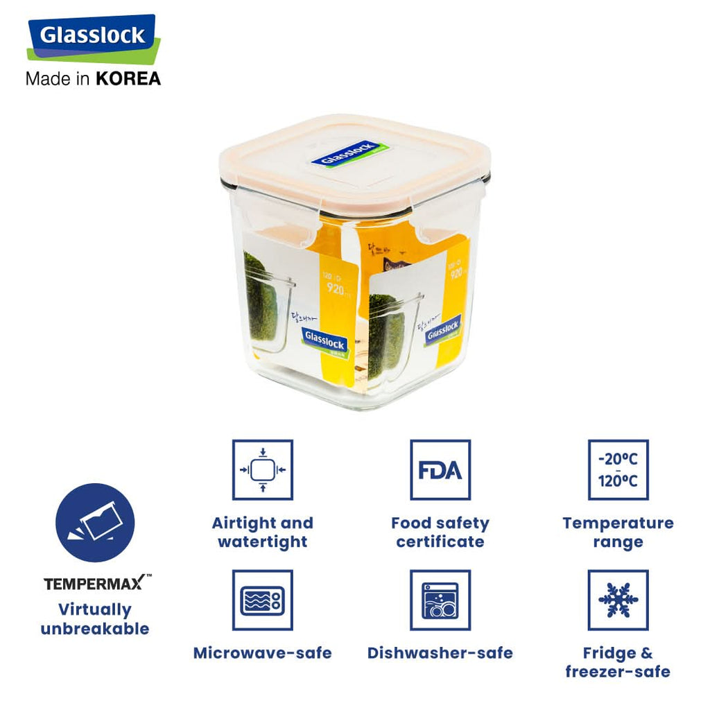Glasslock Classic Airtight Tempered Food Container, Microwave Safe