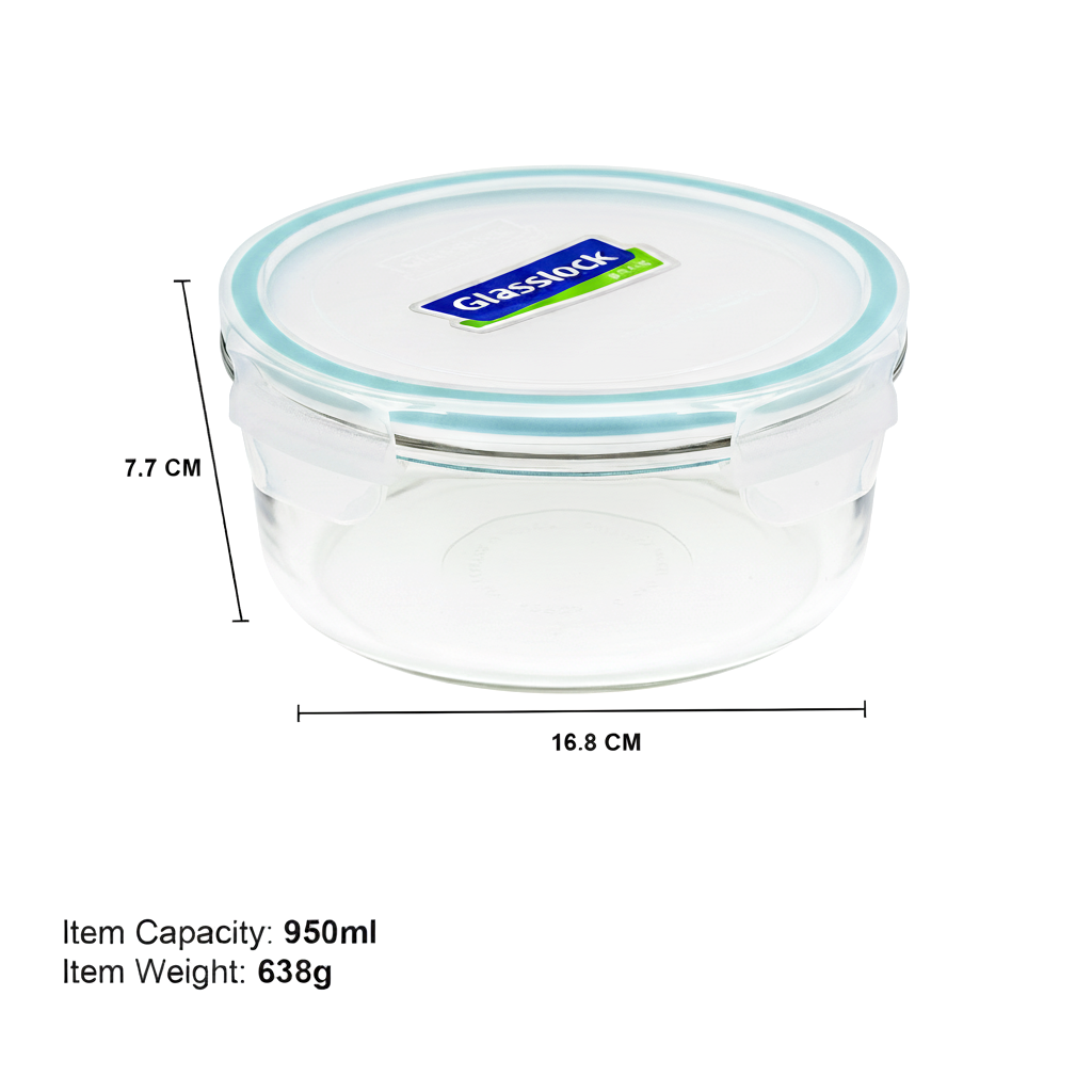Glasslock Classic Airtight Tempered Food Container, Microwave Safe