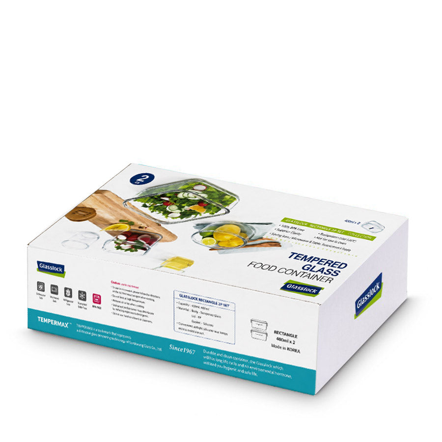 Glasslock Airtight Tempered Food Container, Microwave Safe, Square, Gift Set