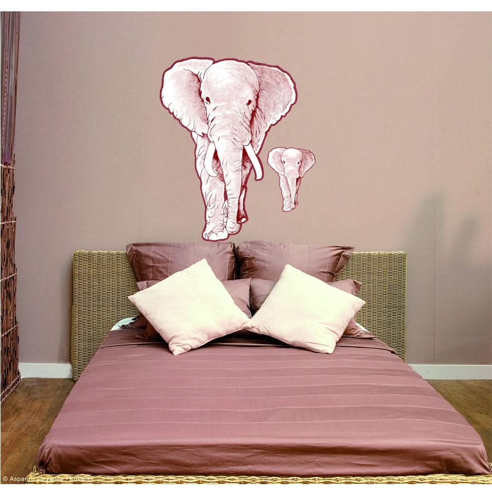 Plage Wall Sticker, Designers Collection, Elephant with his Mother