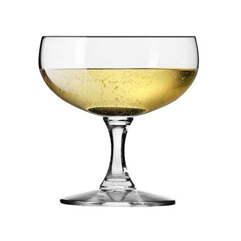 Krosno Non-Lead Crystal-Clear Glass, Vivat Champagne Saucer, 200 ml, Set of 6