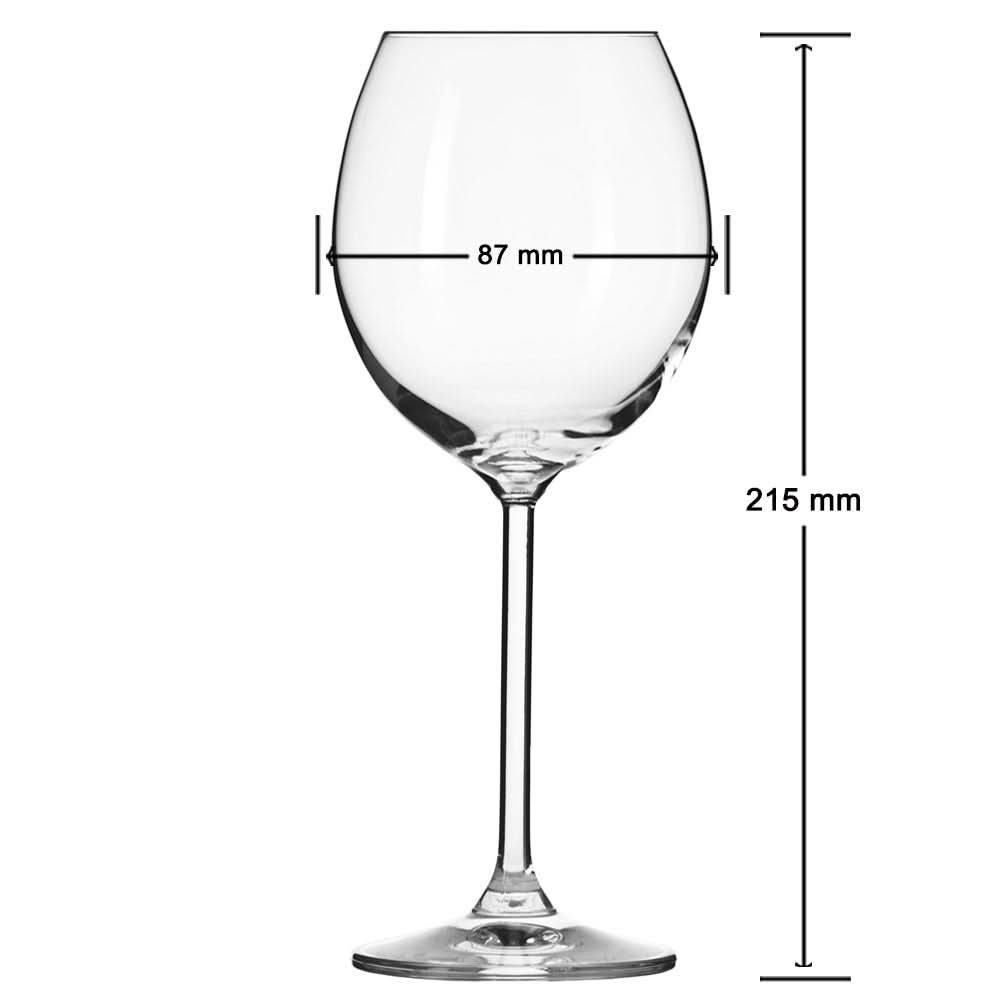 Krosno Non-Lead Crystal-Clear Glass, Venezia Red Wine, 350 ml, Set of 6