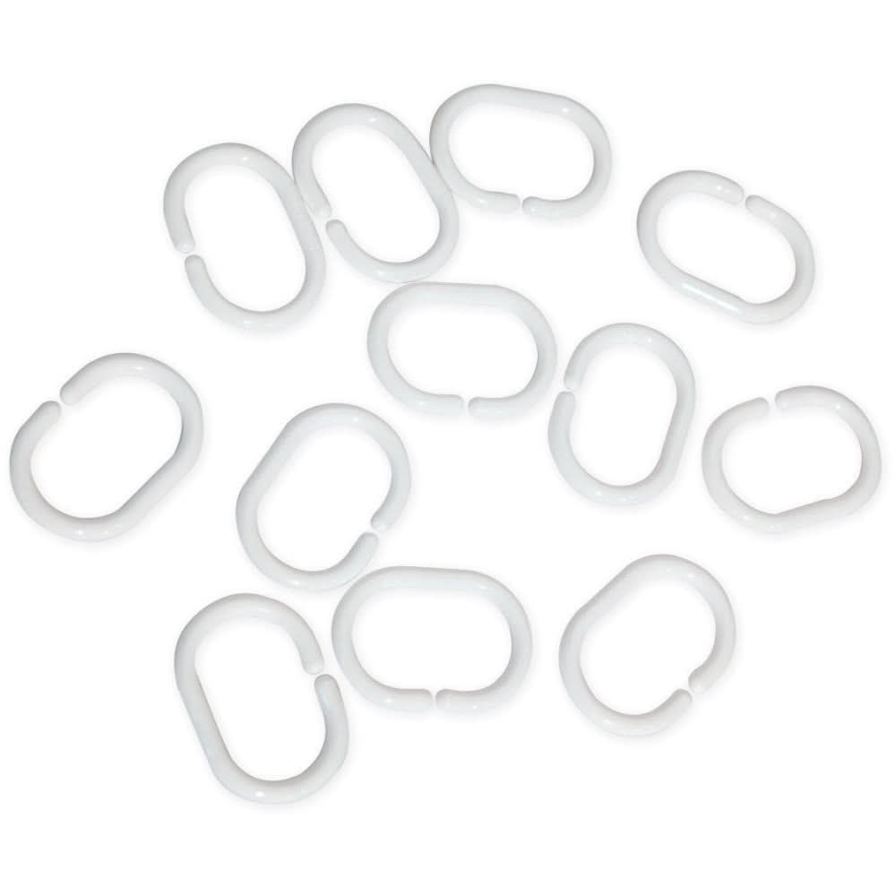 Shower Curtain C-Hooks/Rings, Set of 12