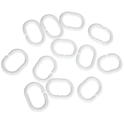Shower Curtain C-Hooks/Rings, Set of 12