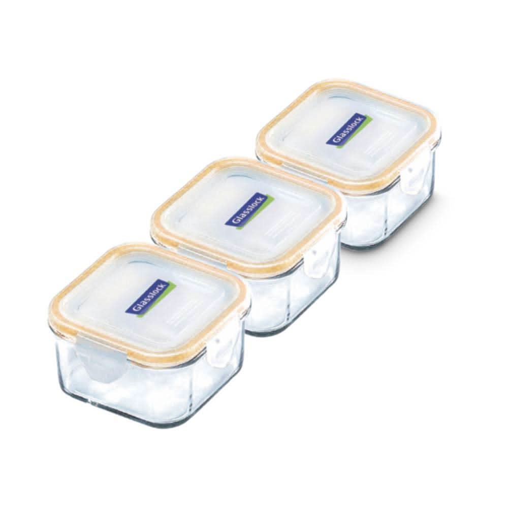 Glasslock Airtight Tempered Food Container, Microwave Safe, Square, Gift Set