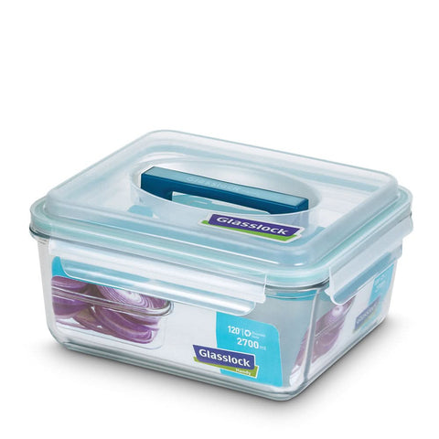 Glasslock Airtight Tempered Food Container, Microwave Safe, Handy type