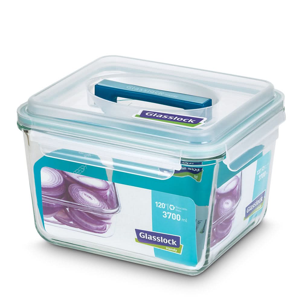 Glasslock Airtight Tempered Food Container, Microwave Safe, Handy type