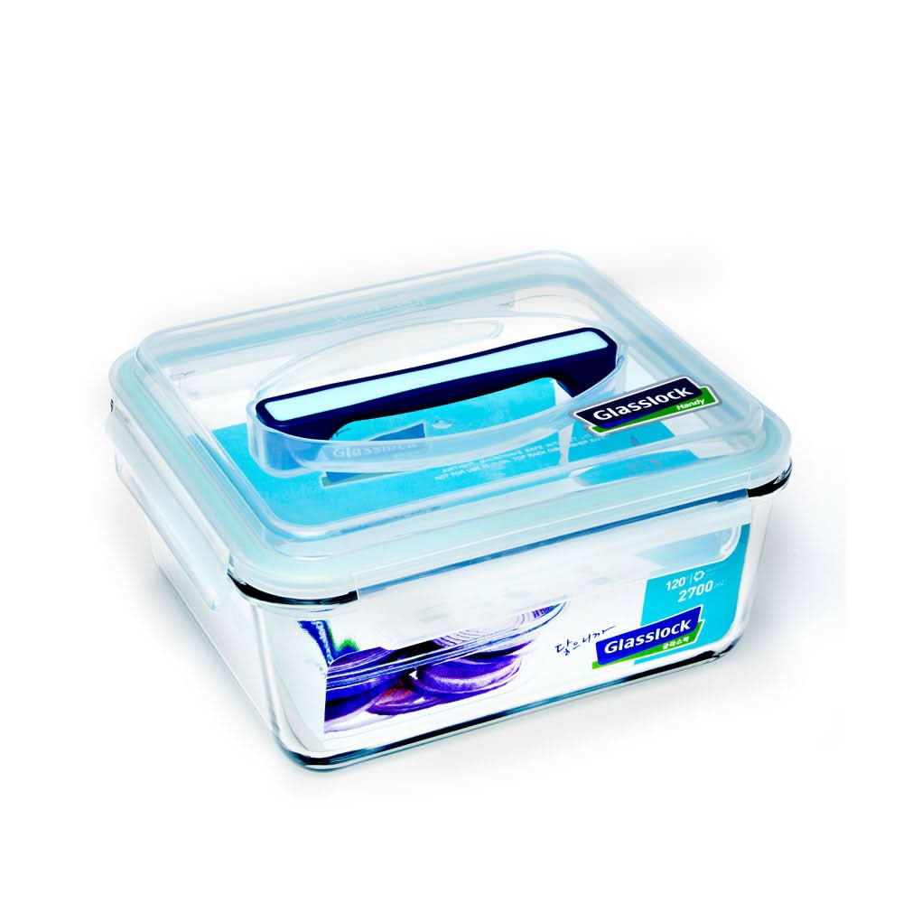Glasslock Airtight Tempered Food Container, Microwave Safe, Handy type