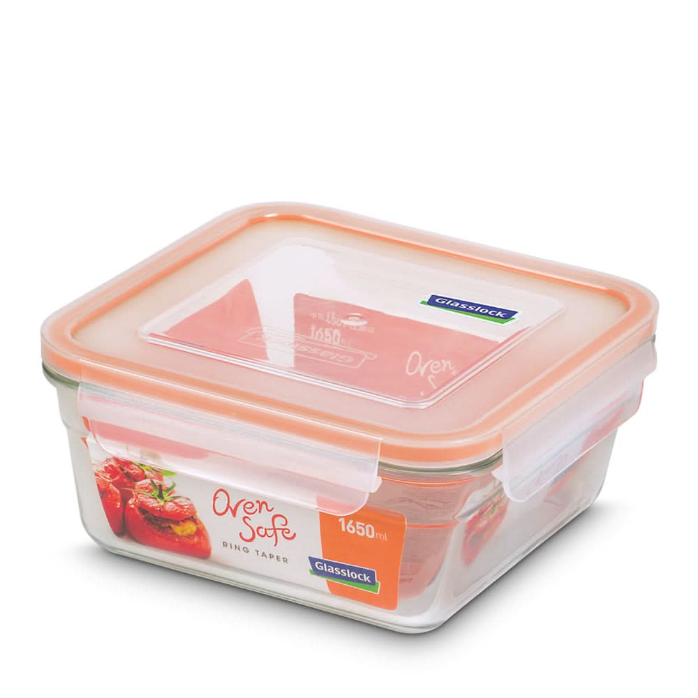 Glasslock Airtight Tempered Food Container, Oven Safe, Ring Taper