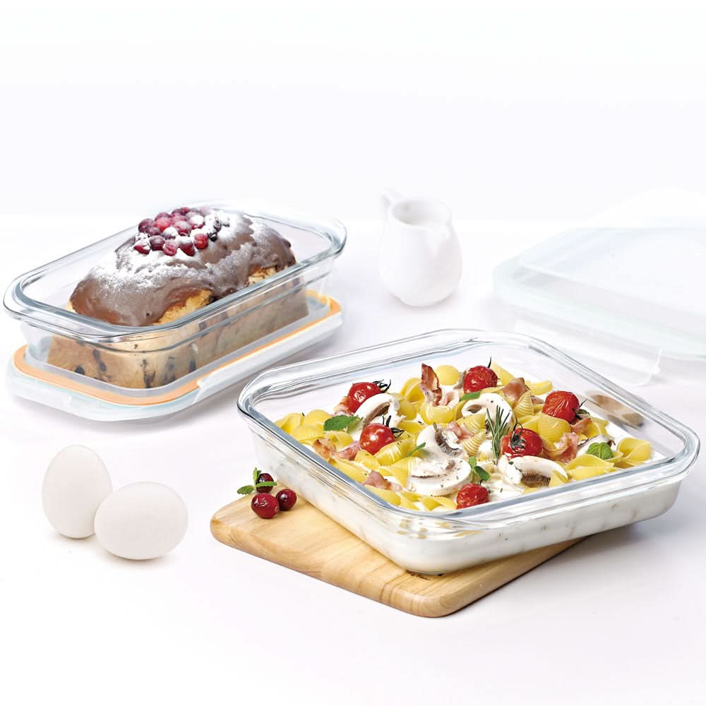 Glasslock Airtight Tempered Food Container, Oven Safe, Ring Taper