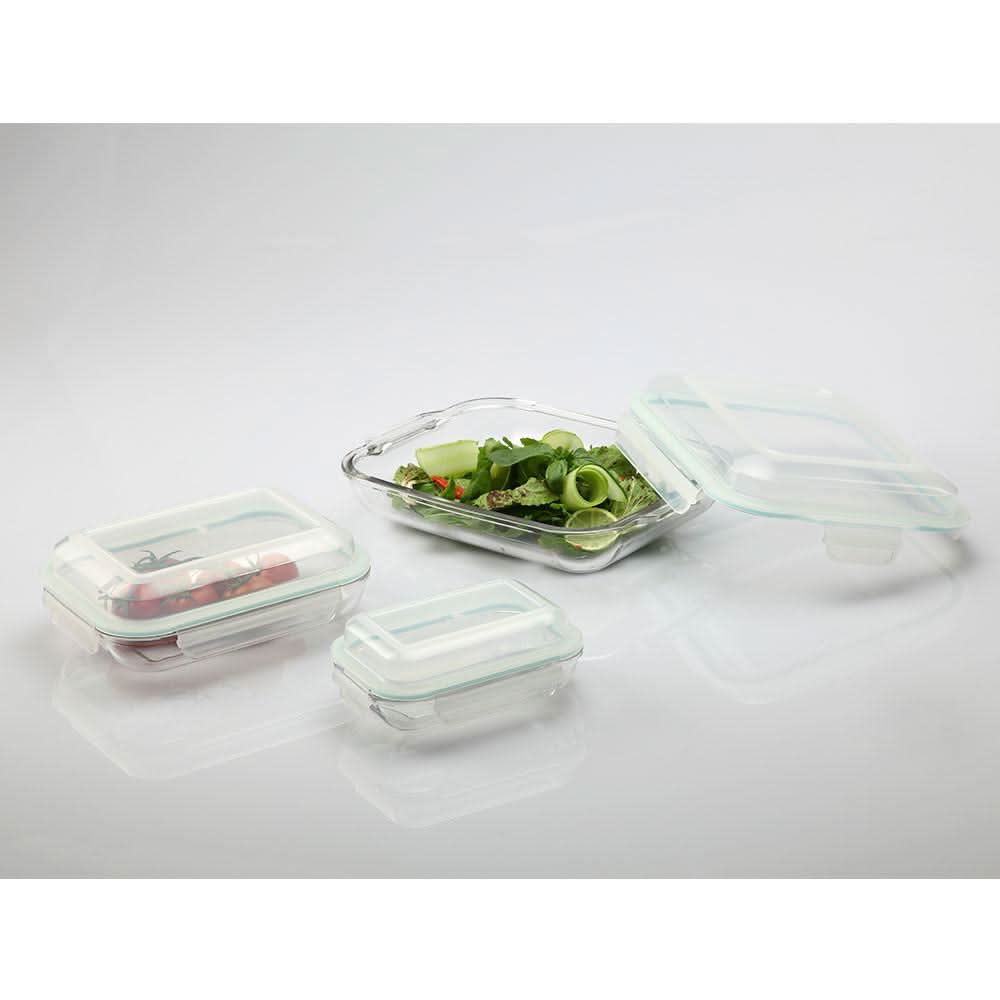 Glasslock Airtight Tempered Food Container, Microwave Safe, Plus