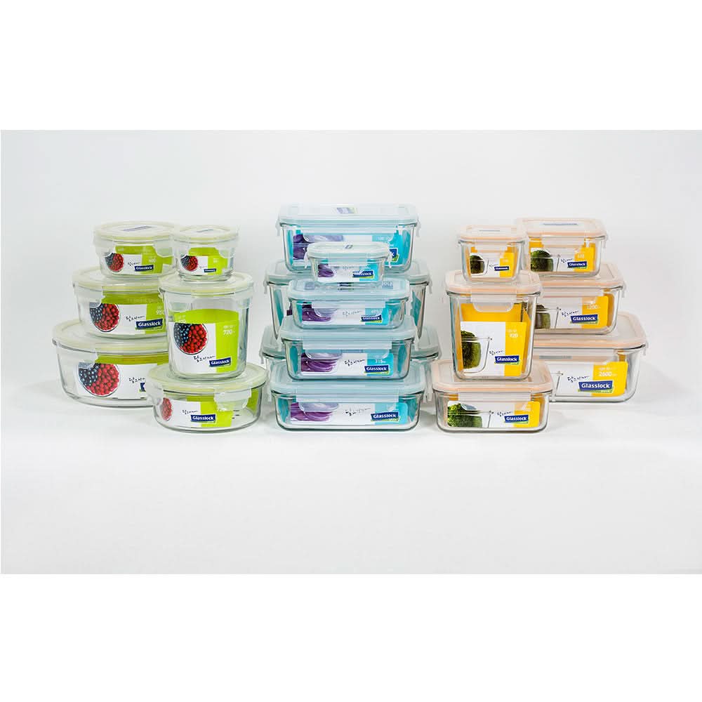 Glasslock Airtight Tempered Food Container, Microwave Safe, Handy type