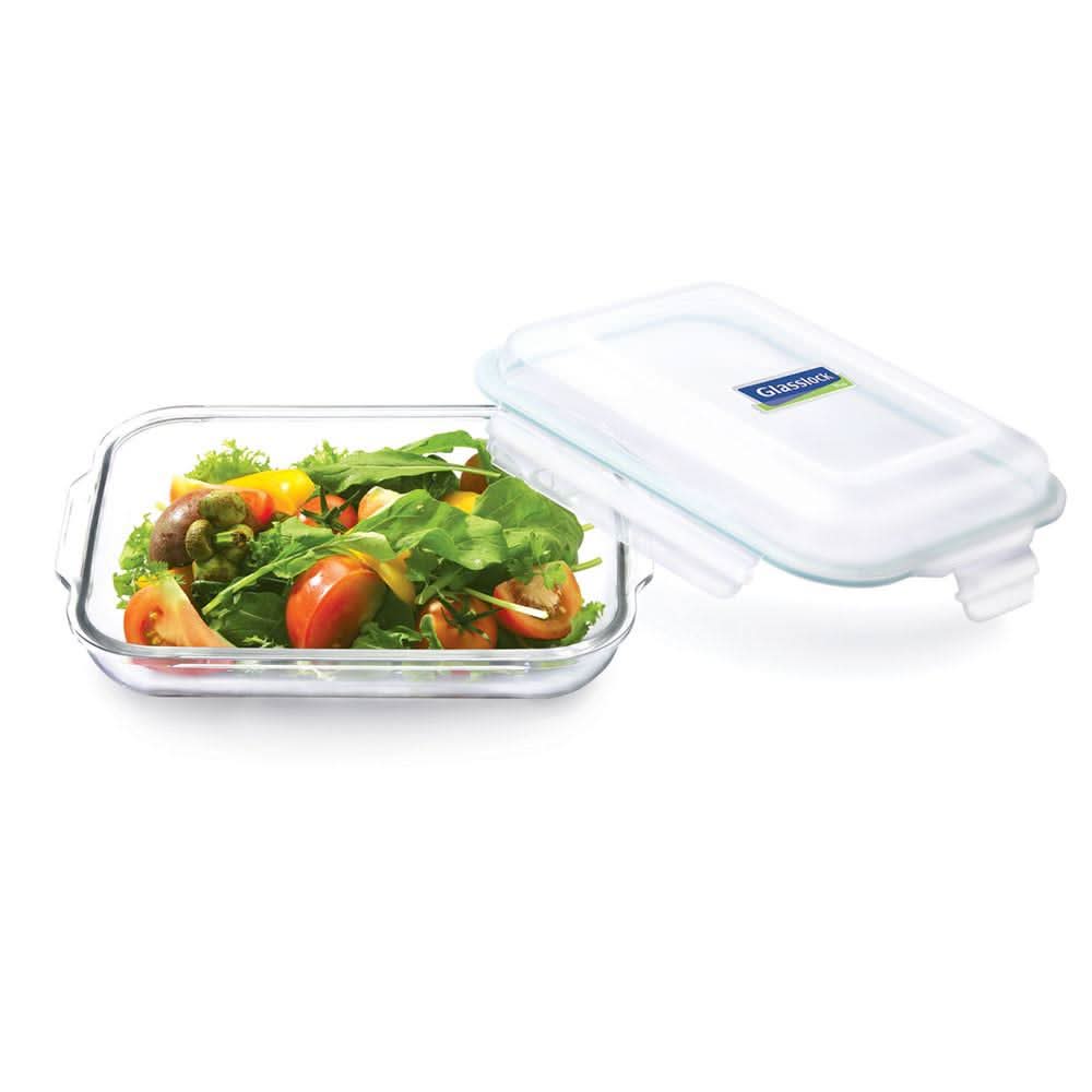 Glasslock Airtight Tempered Food Container, Microwave Safe, Plus