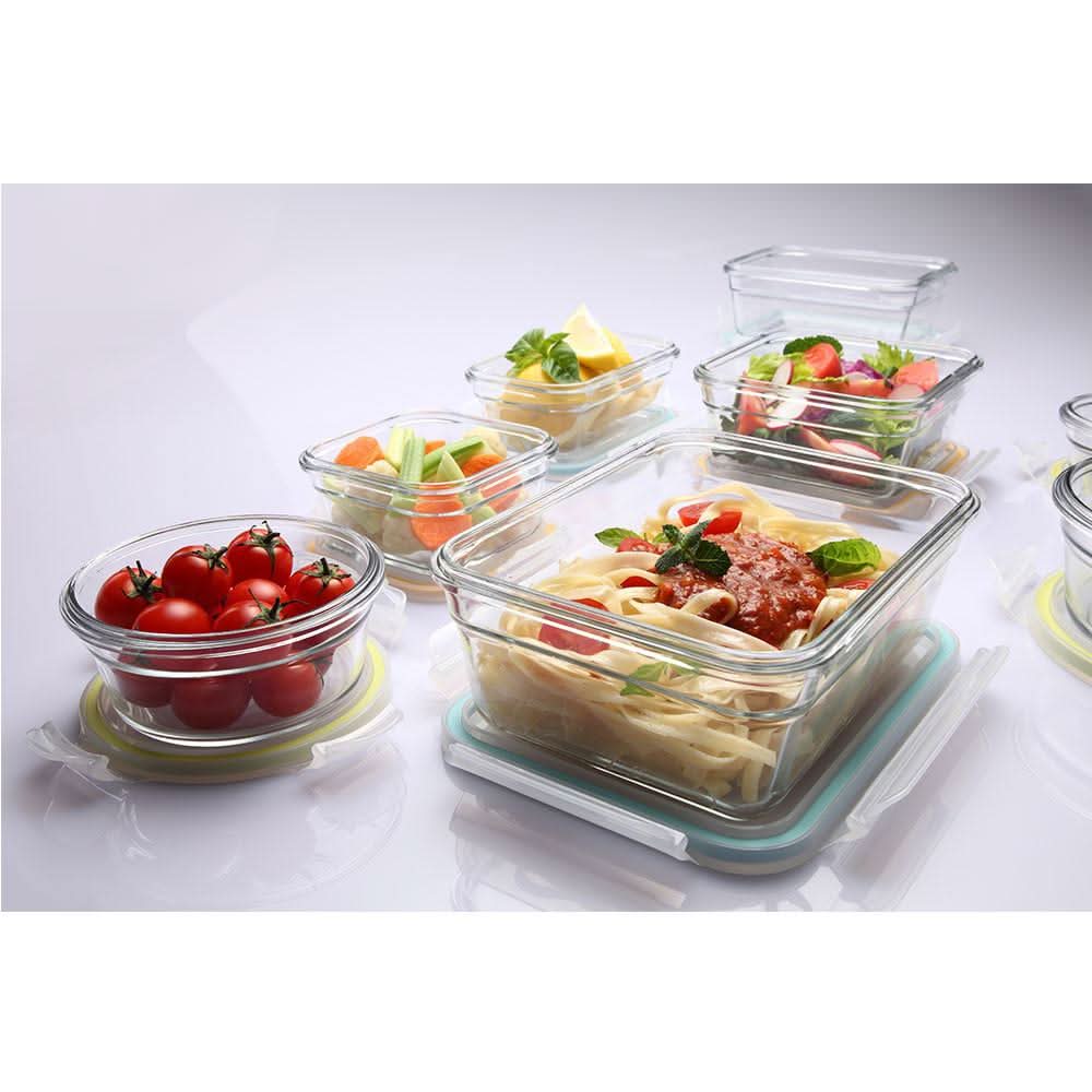 Glasslock Airtight Tempered Food Container, Microwave Safe, Square, Gift Set